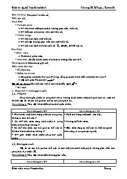 Giáo án Đại số lớp 11 (cơ bản) tiết 28, 29: Phép thử và biến cố