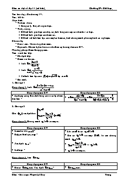 Giáo án Đại số lớp 11 (cơ bản) tiết 60, 61: Ôn chương IV