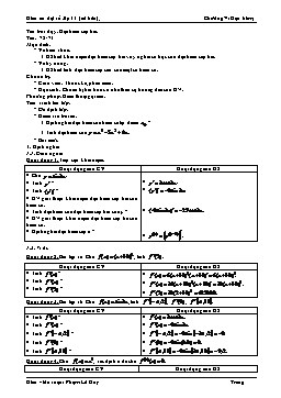 Giáo án Đại số lớp 11 (cơ bản) tiết 72, 73: Đạo hàm cấp hai