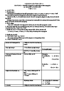 Giáo án Giải tích lớp 11 - Nâng cao - 3 cột