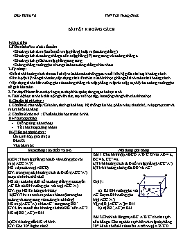 Giáo án Hình học 11: Bài tập khoảng cách