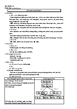 Giáo án Hình học 11 (Hai cột) tiết 10: Ôn tập chương I