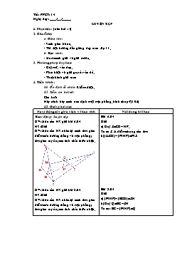 Giáo án Hình học 11 (Hai cột) tiết 14: Luyện tập