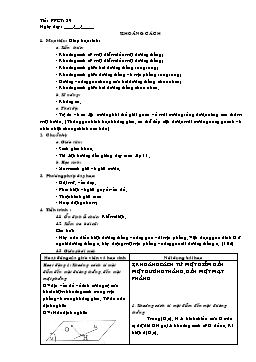 Giáo án Hình học 11 (Hai cột) tiết 39: Khoảng cách