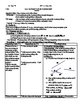 Giáo án Hình học 11: Hai đường thẳng vuông góc
