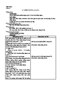 Giáo án Hình học 11 nâng cao tiết 11 §7: Phép đồng dạng