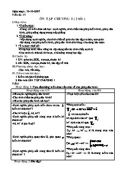 Giáo án Hình học 11 nâng cao tiết 12, 13: Ôn tập chương I