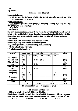 Giáo án Hình học 11 nâng cao tiết 14: Kiểm tra 1 tiết - Chương I