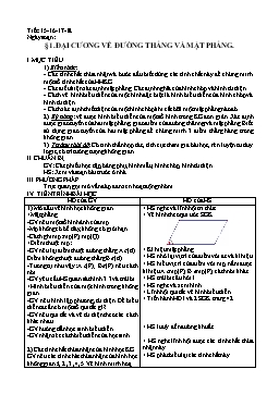 Giáo án Hình học 11 nâng cao tiết 15-18: Đại cương về đường thẳng và mặt phẳng