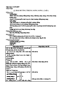 Giáo án Hình học 11 nâng cao tiết 19, 20: Hai đường thẳng song song