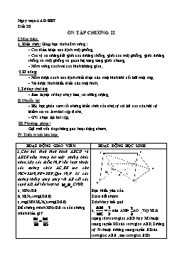 Giáo án Hình học 11 nâng cao tiết 30: Ôn tập chương II