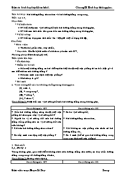 Giáo án Hình học lớp 11 (cơ bản) tiết 16, 17: Hai đường thẳng chéo nhau và hai đường thẳng song song