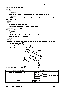 Giáo án Hình học lớp 11 (cơ bản) tiết 27: Bài tập ôn chương II