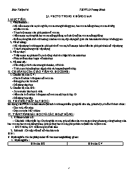 Giáo án Hình học lớp 11: Vectơ trong không gian