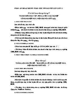 Giáo án Hoạt động giáo dục ngoài giờ lên lớp 11