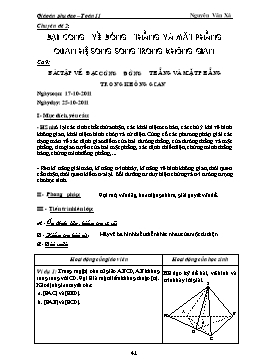 Giáo án phụ đạo Toán 11 ca 9: Bài tập về đại cương đường thẳng và mặt phẳng trong không gian