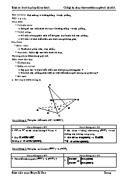 Giáo án Tự chọn Hình học lớp 11 (cơ bản) tiết 12: Đại cương về đường thẳng và mặt phẳng