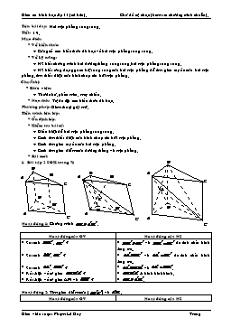 Giáo án Tự chọn Hình học lớp 11 (cơ bản) tiết 19: Hai mặt phẳng song song