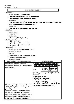 Giáo án Tự chọn Toán lớp 11 tiết 11: Nhị thức Niu-Tơn