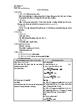Giáo án Tự chọn Toán lớp 11 tiết 17: Cấp số cộng