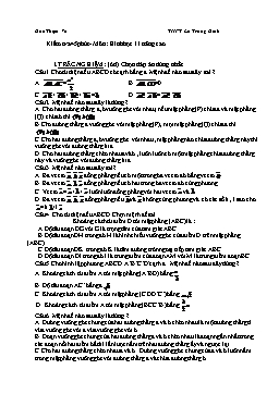 Kiểm tra 45 phút - Môn: Hình học 11 nâng cao