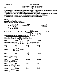 Kiểm tra viết chương 4 - Đại số & Giải tích 11