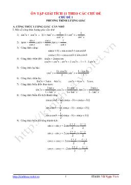 Ôn tập Giải tích 11 theo các chủ đề