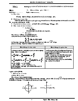 Giáo án Đại số và Giải tích lớp 11 chuẩn - Chương I: Hàm số lượng giác và phương trình lựơng giác