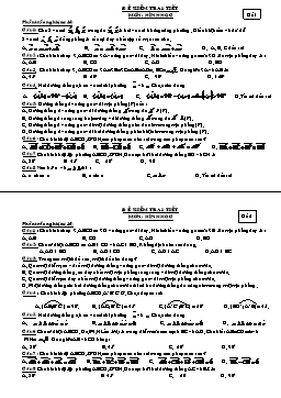 2 Đề kiểm tra 1 tiết môn: Hình học 11 - Chương 3