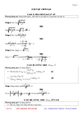 Bài tập giới hạn lớp 11