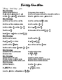 Bài tập làm thêm Đại số 11