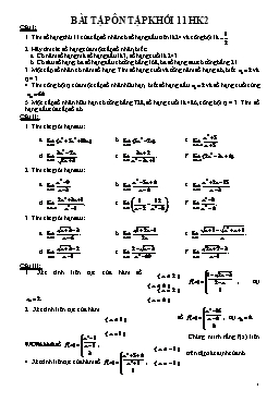 Bài tập ôn tập Toán khối 11 HK2