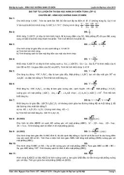 Bài tập tự luyện ôn thi đại học môn Toán lớp 12 - Chuyên đề: Hình học không gian cổ điển