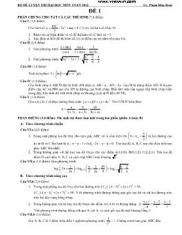 Bộ đề luyện thi đại học môn Toán 12