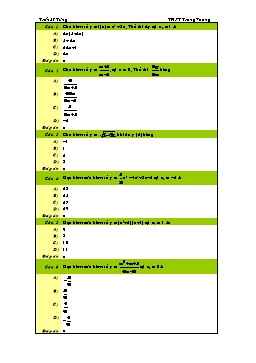 Câu hỏi trắc nghiệm Đạo hàm (2)