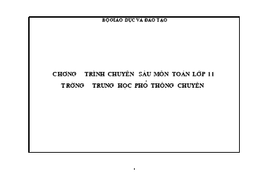 Chương trình chuyên sâu môn toán lớp 11 trường trung học phổ thông chuyên