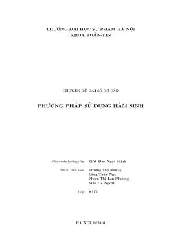 Chuyên đề đại số sơ cấp Phương pháp sử dụng hàm sinh