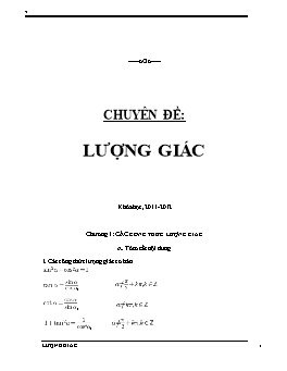 Chuyên đề: Lượng giác hay