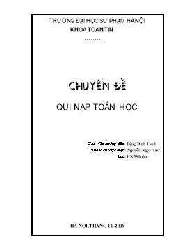 Chuyên đề: Qui nạp toán học