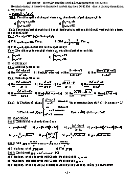 Đề cương ôn tập khối 11 cơ bản học kỳ 2 Môn Toán