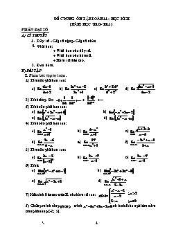 Đề cương ôn tập Toán 11- Học kì II