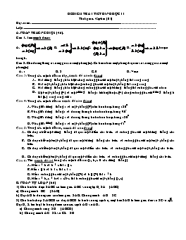 Đề kiểm tra 1 tiết Hình học 11 chương 3 - Đề 1