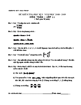 Đề kiểm tra 90 phút học kì 1 môn Toán − lớp 11