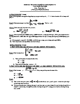 Đề kiểm tra chất lượng giữa học kỳ II môn: Toán lớp 11