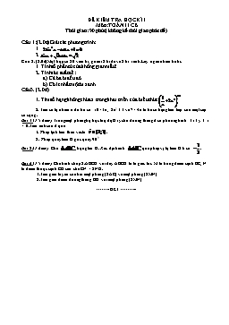 Đề kiểm tra học kì I môn: Toán - Khối 11 (Đề 10)
