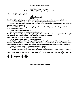 Đề kiểm tra học kì I môn: Toán - Khối 11 (Đề 11)