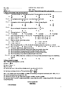 Đề kiểm tra học kì I môn: Toán - Khối 11 (Đề 5)