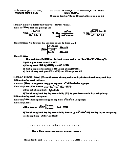 Đề kiểm tra học kì II môn: Toán 11