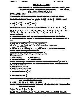 Đề kiểm tra học kỳ 1 môn Toán lớp 11 (Ban khoa học tự nhiên)