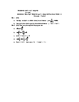 Đề kiểm tra tập trung lần 1 – Đại số và giải tích 11